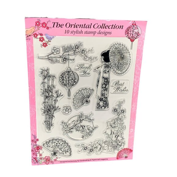 The Oriental Collection 10 Stylish Stamp Designs For Cardmaking & Papercraft - Picture 1 of 4